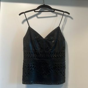 Bailey 44 Eyelet Embroidered Vegan Leather Tank
